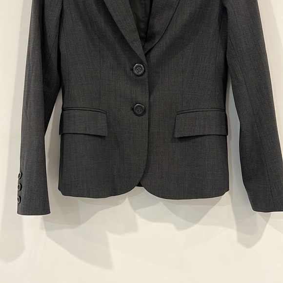 THEORY Gray Wool Single Breasted Single Vent Notch Lapel Blazer size 4 - Picture 7 of 15